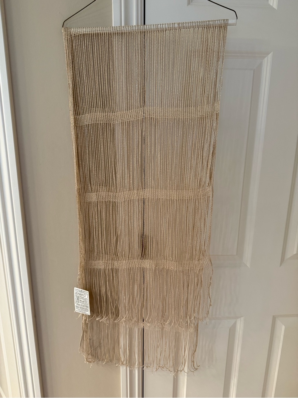 Urban Outfitters Beige Fringe Knit Scarf